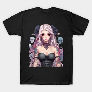 Ethereal Despair Heart of an Emo Goth Anime Girl T-Shirt